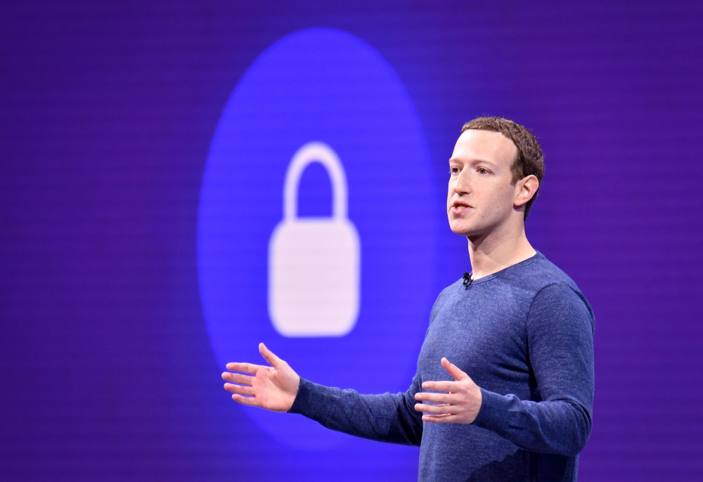 In this file photo taken on May 1, 2018 Facebook CEO Mark Zuckerberg speaks during the annual F8 summit at the San Jose McEnery Convention Center in San Jose, California. (AFP / JOSH EDELSON)