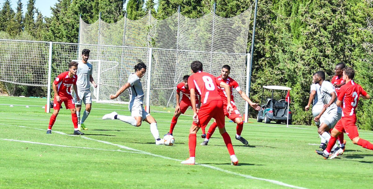Al Rayyan’s Sebastian Soria (left) shoots to score against Sevilla Atletico during their pre-season friendly match played in Sevilla, Spain on Saturday. Al Rayyan won 3-0. Picture: Twitter/@AlrayyanSC
