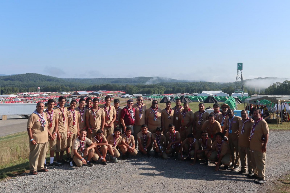 The members of the Qatari delegation at the 24th World Scout Jamboree in West Virginia, the US. 