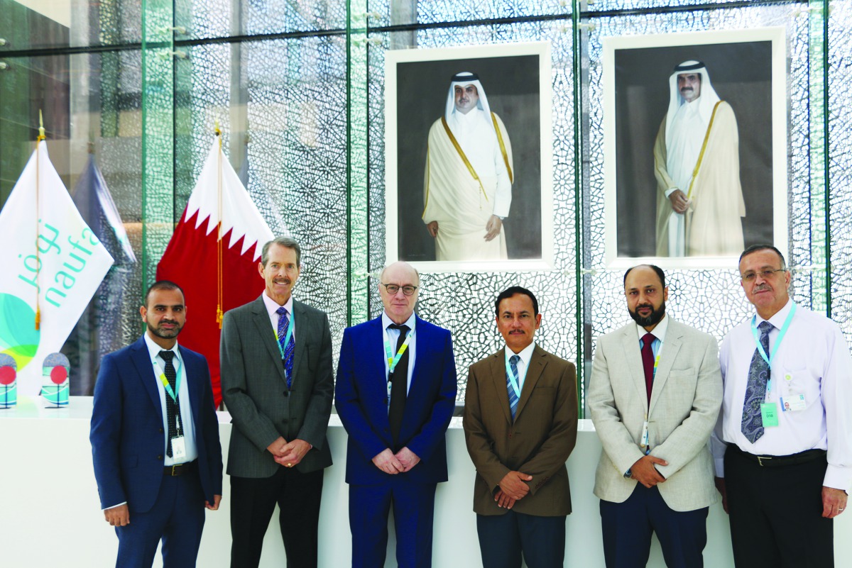Naufar’s senior management officials with HMC doctors during the welcoming ceremony held as part of an ongoing programme designed to increase the level of expertise of doctors. 