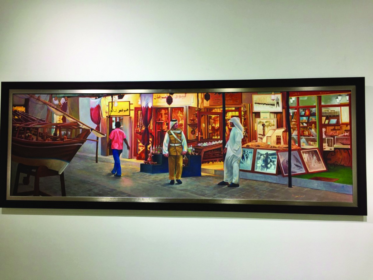 One of the paintings on display at Souq Waqif Art Centre.