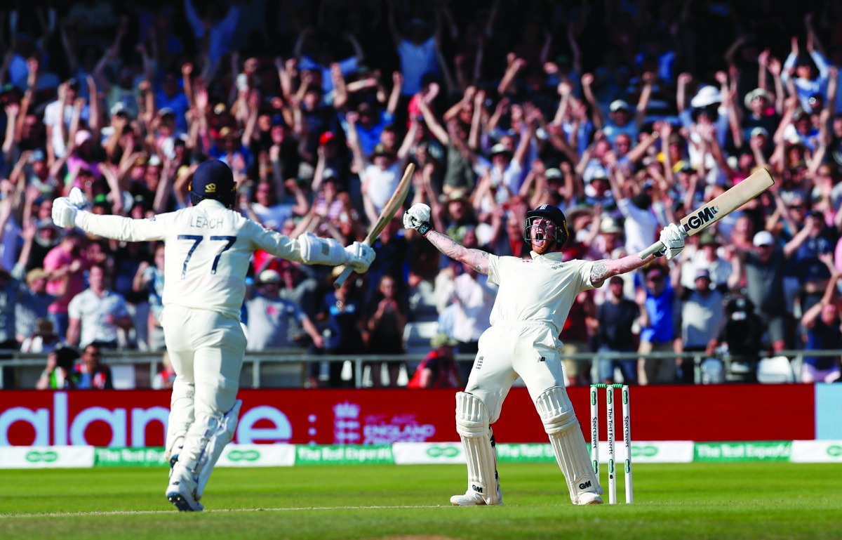  England's Ben Stokes celebrates as they win the test. (Action Images via Reuters/Andrew Boyers) 