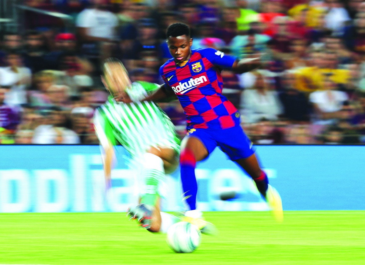  Barcelona's Anssumane Fati in action. Reuters/Albert Gea 