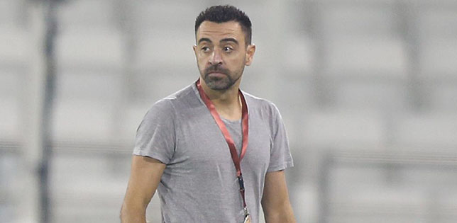Al Sadd coach Xavi Hernandez during the QNB Stars League match against Al Shahania on Saturday.