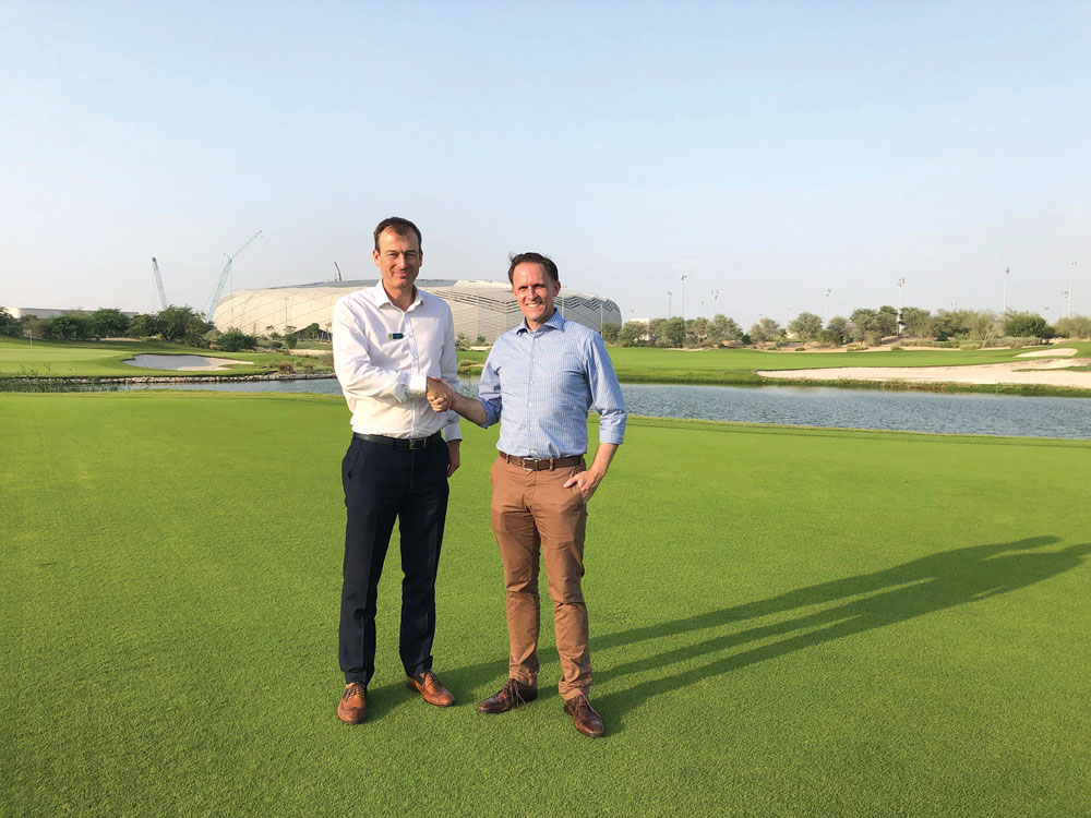 The officials of Qatar Airways and Education City Golf Club at the club. 