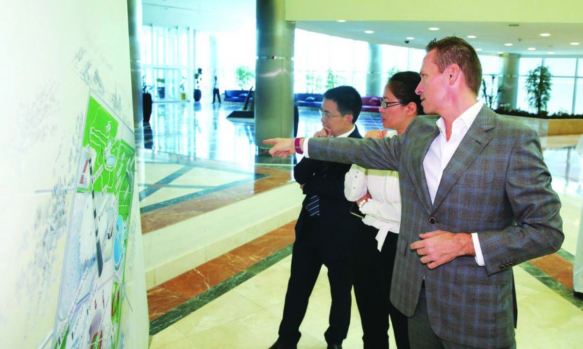 Chengdu Football Association’s officials during their visit to Aspire Academy,  yesterday. 