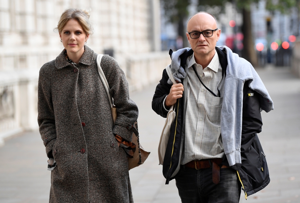 Dominic Cummings, special advisor for Britain's Prime Minister Boris Johnson walks with an assistant for a cabinet meeting in Downing Street, London, Britain September 10, 2019. REUTERS/Toby Melville