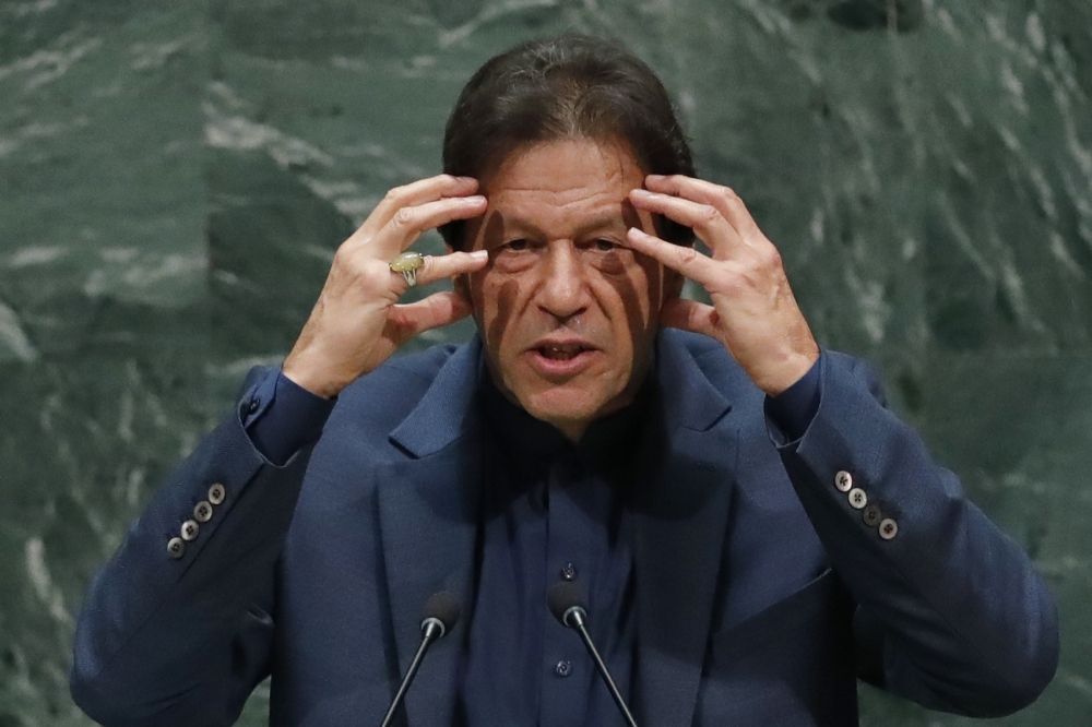Imran Khan, Prime Minister of Pakistan addresses the 74th session of the United Nations General Assembly at U.N. headquarters in New York, September 27, 2019. Reuters/Lucas Jackson