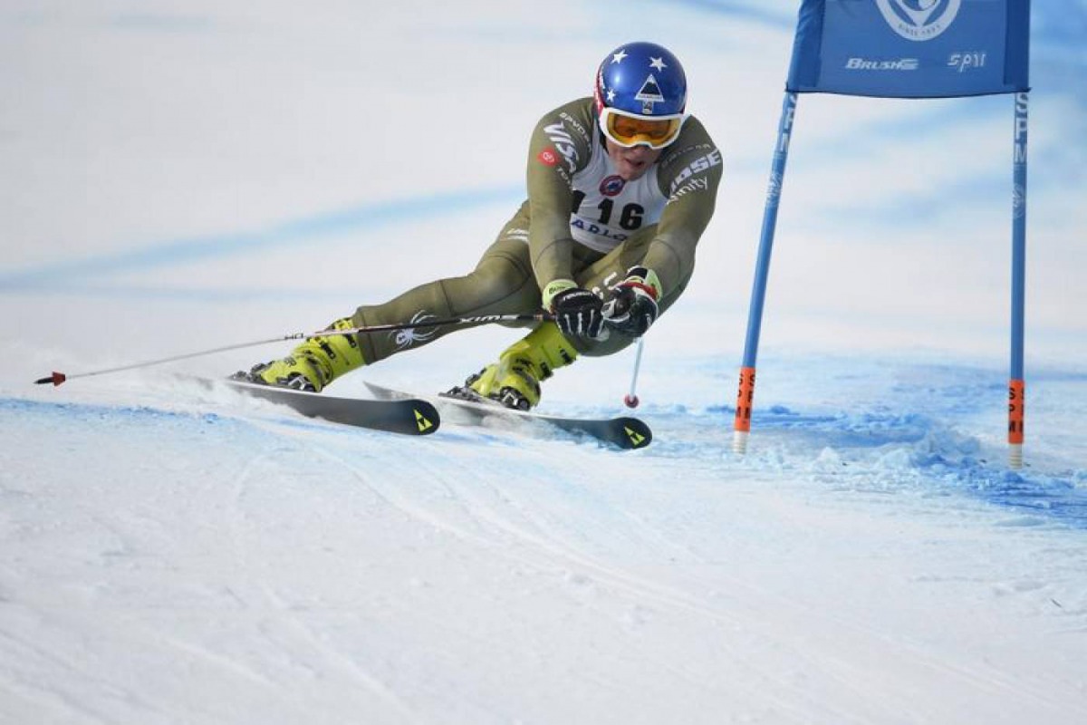 Sam Morse of USA races during the US Alpine Speed Championships ski races at Sugarloaf,  Carabassett Valley, Mar 21, 2019. Credit: Andrew P. Scott-USA TODAY Sports