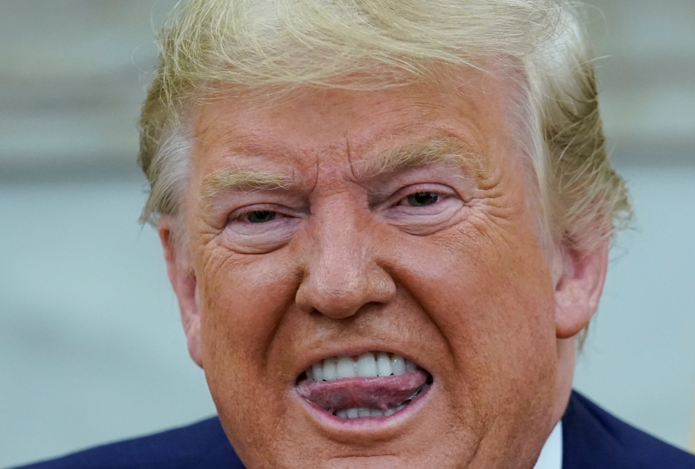 US President Donald Trump speaks during a meeting with Finland's President Sauli Niinisto in the Oval Office of the White House in Washington, October 2, 2019. Reuters/Kevin Lamarque
