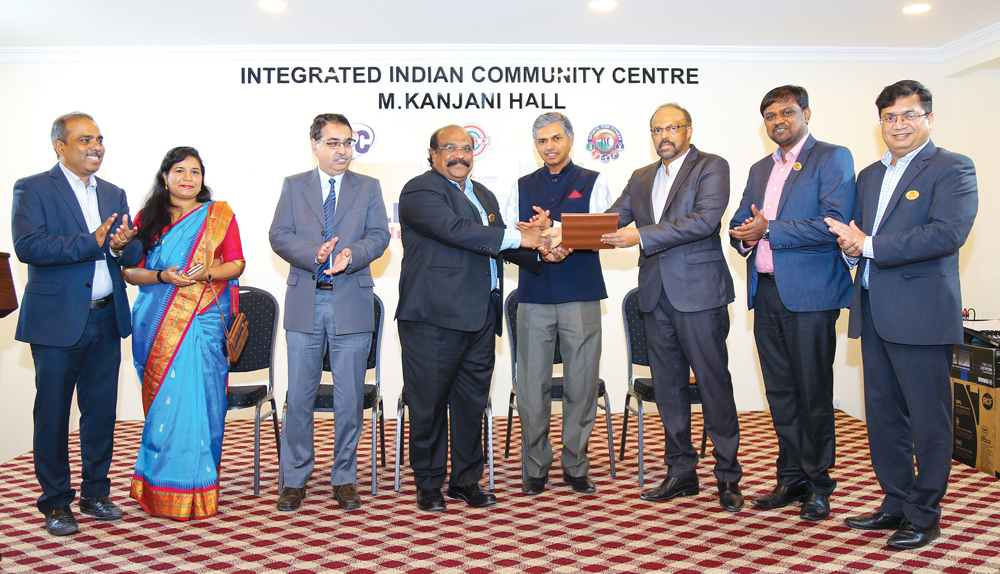 Ambassador of India, P Kumaran, with members of ICBF during the opening of the legal clinic. 