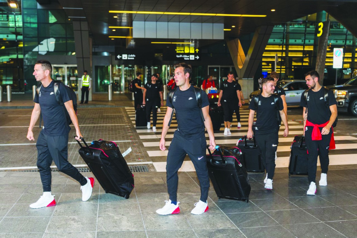 Athletes arrive in Doha for ANOC World Beach Games, yesterday. 