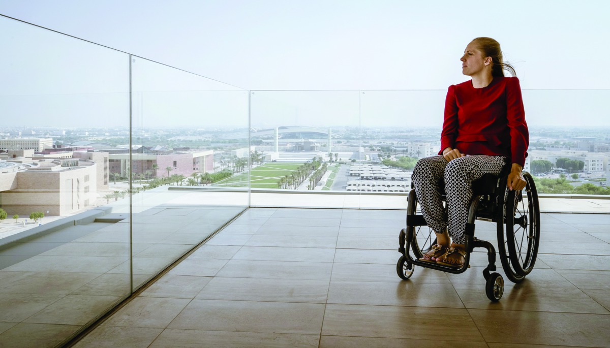 Kira Grünberg during a visit to Qatar Foundation’s Education City. 