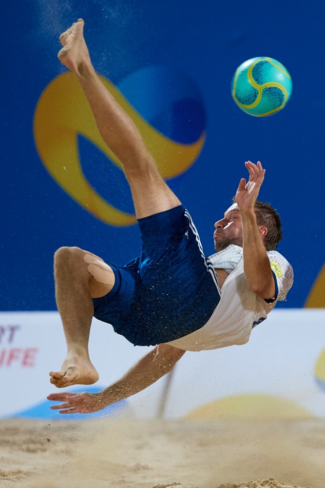RUS v IRI in Men's Beach Soccer Semifinals at Katara Beach during day five of the 1st ANOC World Beach Games Qatar 2019 (Photo David Aliaga / Laurel Photo Services)