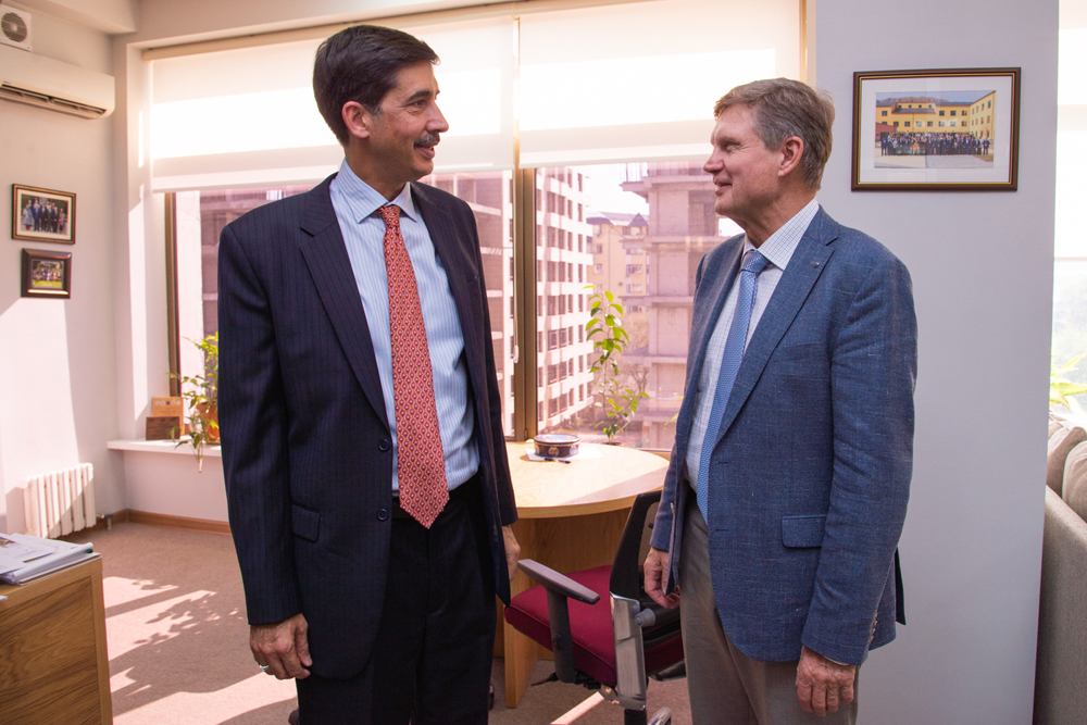 Dr. Navqi, Rector of University of Central Asia, and Dr. Leslie A Pal, Dean of the College of Public Policy at Hamad Bin Khalifa University. 