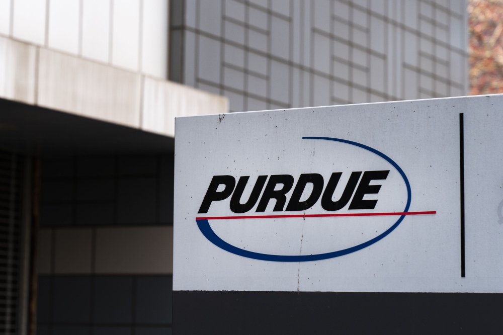 In this file photo taken on April 2, 2019 Purdue Pharma headquarters stands in downtown Stamford, Connecticut. AFP / Getty Images North America / Drew Angerer