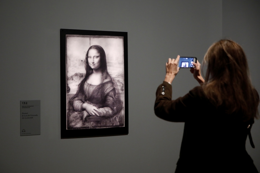 An infrared reflectography of the painting 