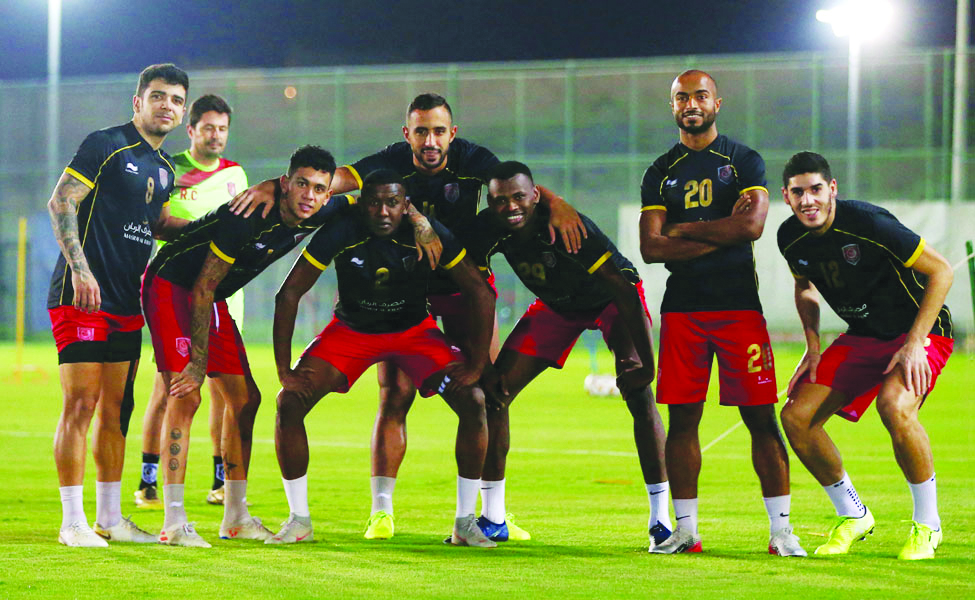Al Duhail’s players during a training session ahead of this weekend's QNB Stars League clash against Al Sadd.