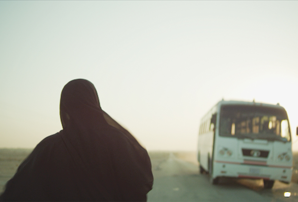 Stills from Qatari films ‘Paper Kite’ (left) by Nada Bedair, and ‘The Black Veil’ by AJ Al Thani.