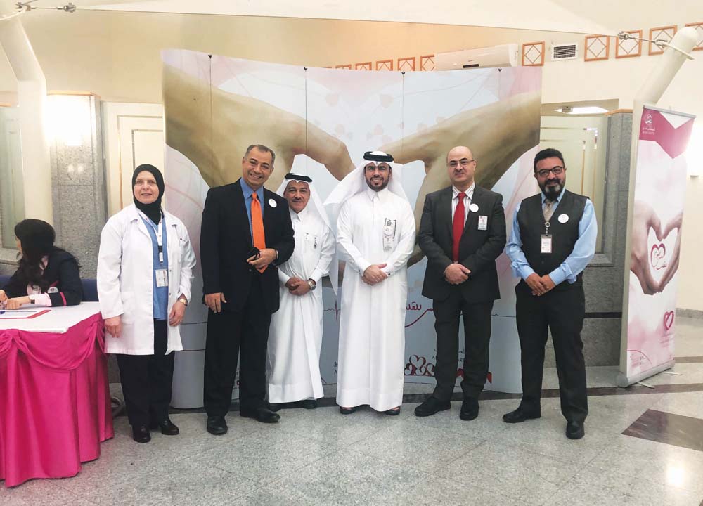 Al-Ahli Hospital officials during the inauguration of the awareness activities on World Heart Day. 