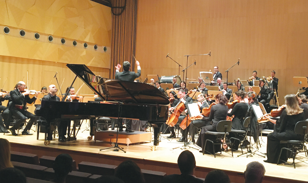 Wojciech Waleczek performing with the Qatar Philharmonic Orchestra at Qatar National Convention Center (QNCC) on Friday. 