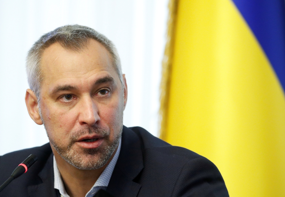 Ukrainian Prosecutor General Ruslan Ryaboshapka speaks during a news conference in Kiev, Ukraine, October 4, 2019. Reuters/Valentyn Ogirenko