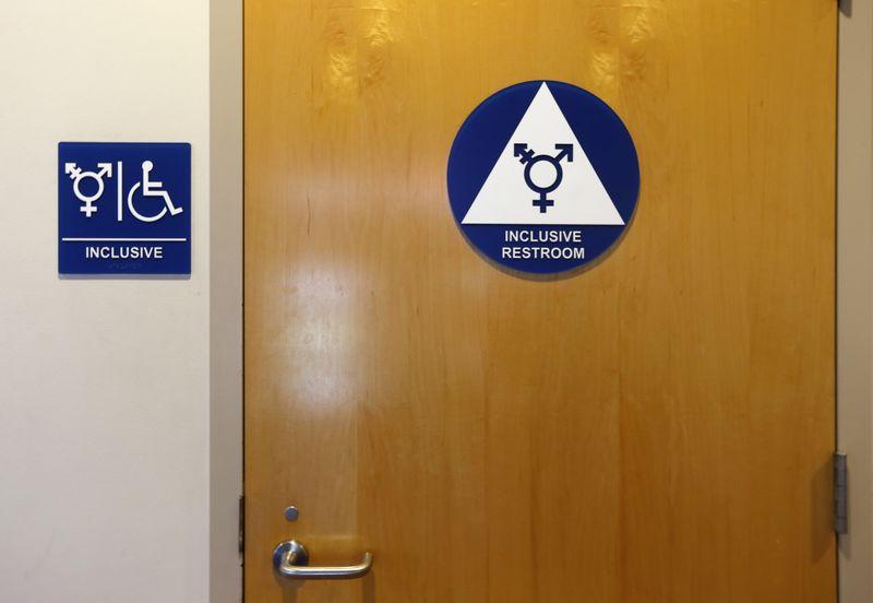 A gender-neutral bathroom is seen at the University of California, Irvine, September 30. 2014. Reuters / Lucy Nicholson