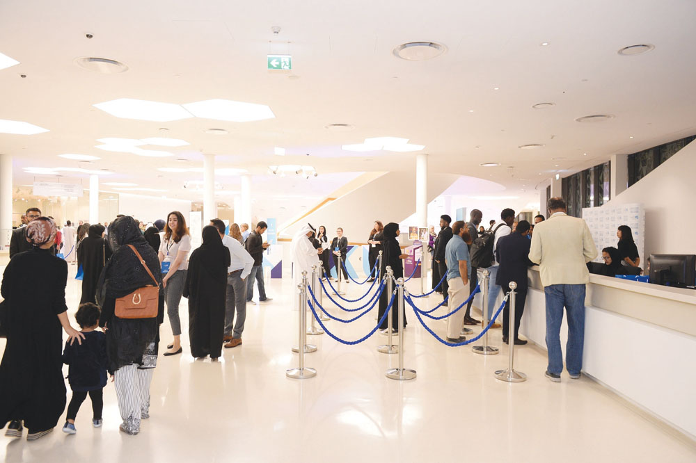 A busy corner during HBKU’s Graduate Studies Open House, which signals the beginning of the institution’s admissions cycle. 
