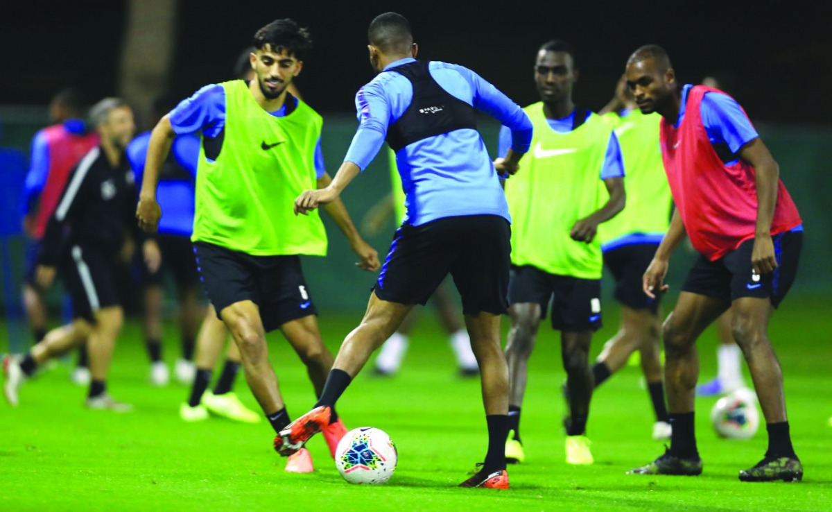 Qatari players during a training session.