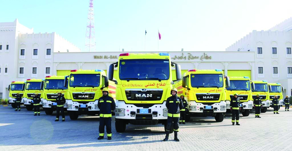The newly-launched fleet of fire trucks.