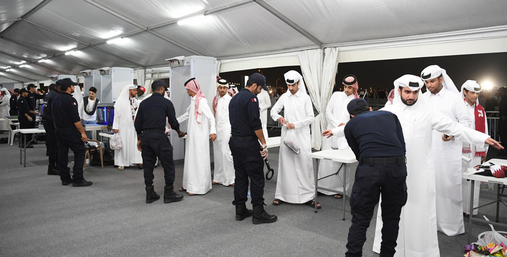 Visitors pass through security checks during the 24th Arabian Gulf Cup.