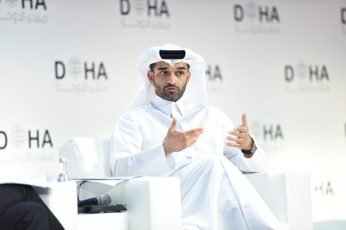 Secretary-General of the Supreme Committee for Delivery & Legacy (SC) Hassan Al Thawadi at the Doha Forum. Pic: Twitter / Doha Forum  