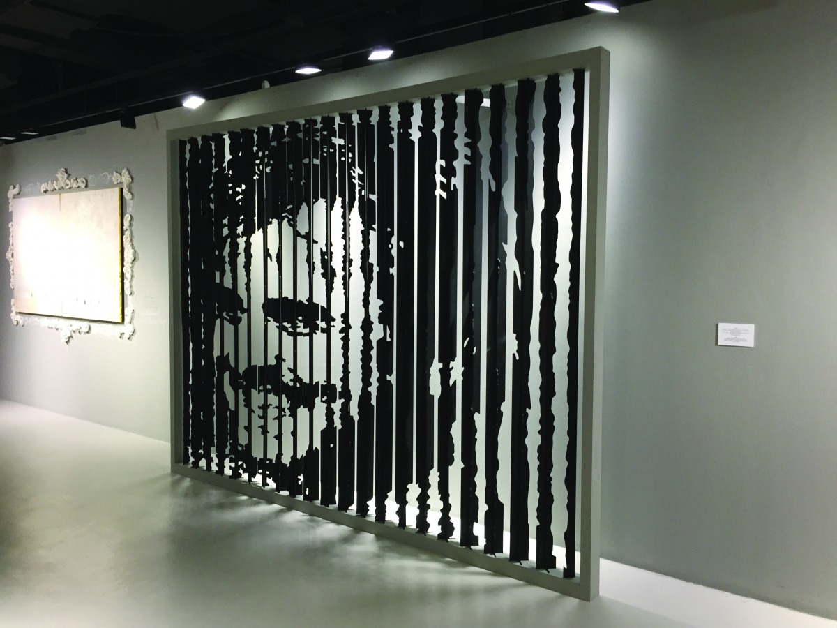 An art installation by Ukrainian contemporary artist Andrii ‘Abhinava’ Chernovil which depicts portraits of Amir H H Sheikh Tamim bin Hamad Al Thani on display at “Look” exhibition which opened at Katara Cultural Village yesterday.  Pic: Raynald C Rivera/