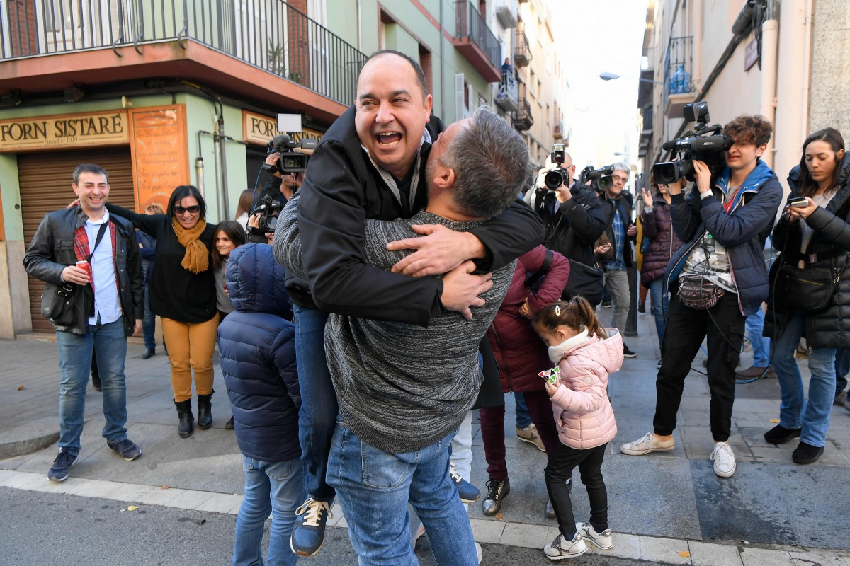 People celebrate at the Aragones Center 