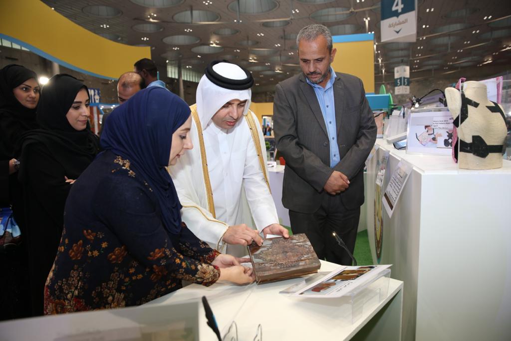 The Minister of Education and Higher Education, H E Dr. Mohammed bin Abdul Wahed Ali Al Hammadi, inaugurating the pavilion of the Ministry at the 30th Doha International Book Fair, yesterday, at Doha Exhibition and Convention Center. 