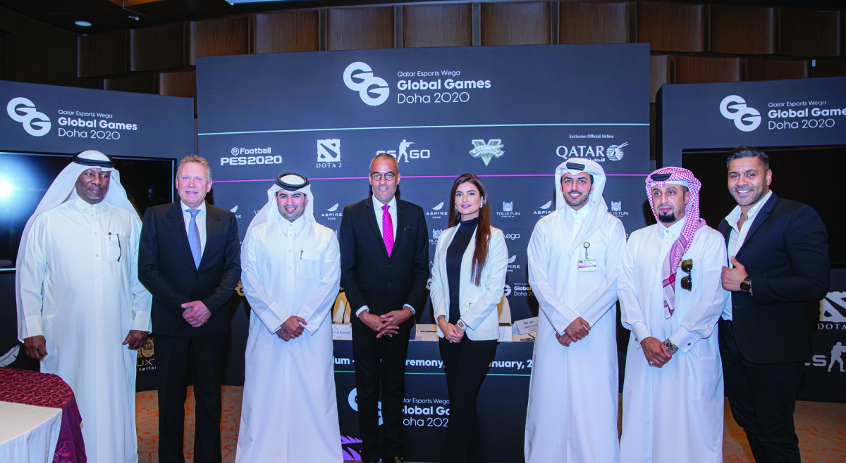 Aspire Zone Foundation and Truxtun Capital officials during the announcement of the Grand Ceremony of the QATAR Esports WEGA Global Games.
