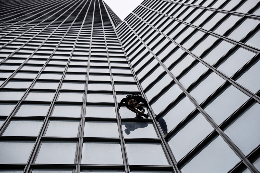 French skyscraper climber Alain Robert, popularly known as the 