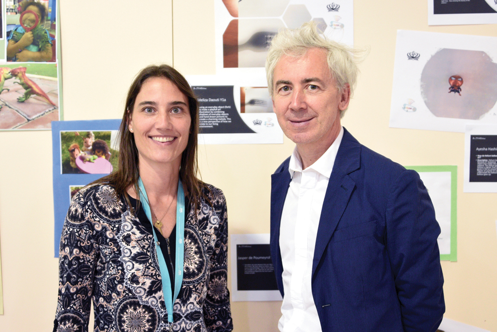 Amandine Goffart, Compass Bilingual Lead, and Hadrien Laroche, Cooperation and Cultural Affairs Counsellor, at the French Embassy in Qatar.
