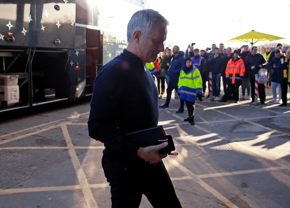 Tottenham Hotspur manager Jose Mourinho arrives at the stadium before the match Action Images via Reuters/Andrew Couldridge