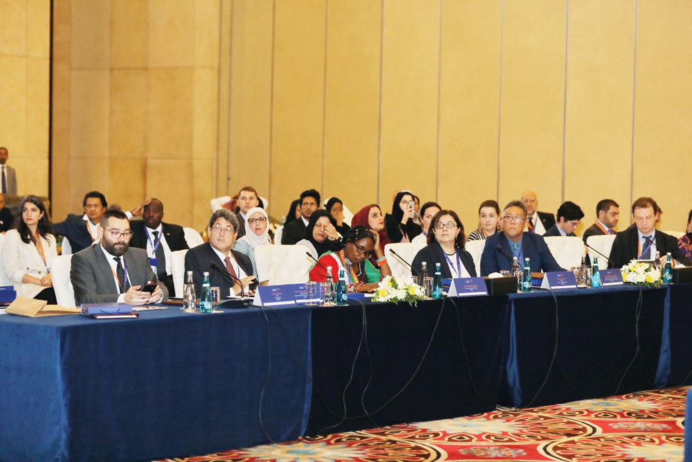The participants of the workshop held yesterday for youth on social media under Katara Public Diplomacy Conference. 