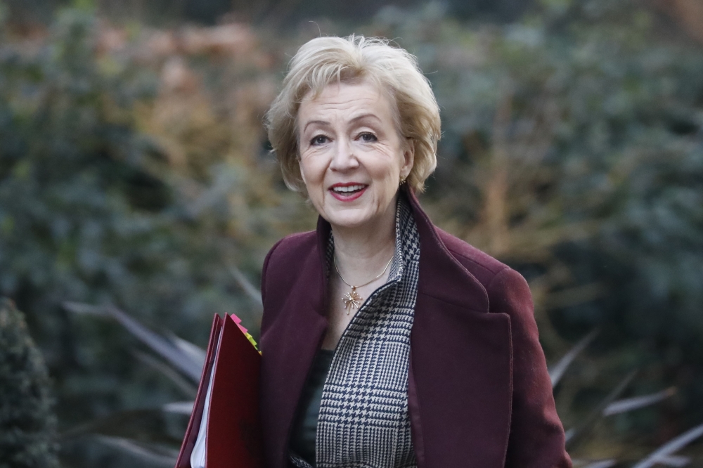 Britain's Business Secretary Andrea Leadsom arrives in Downing Street in central London on January 21, 2020 to attend a meeting of the cabinet. / AFP / Tolga AKMEN