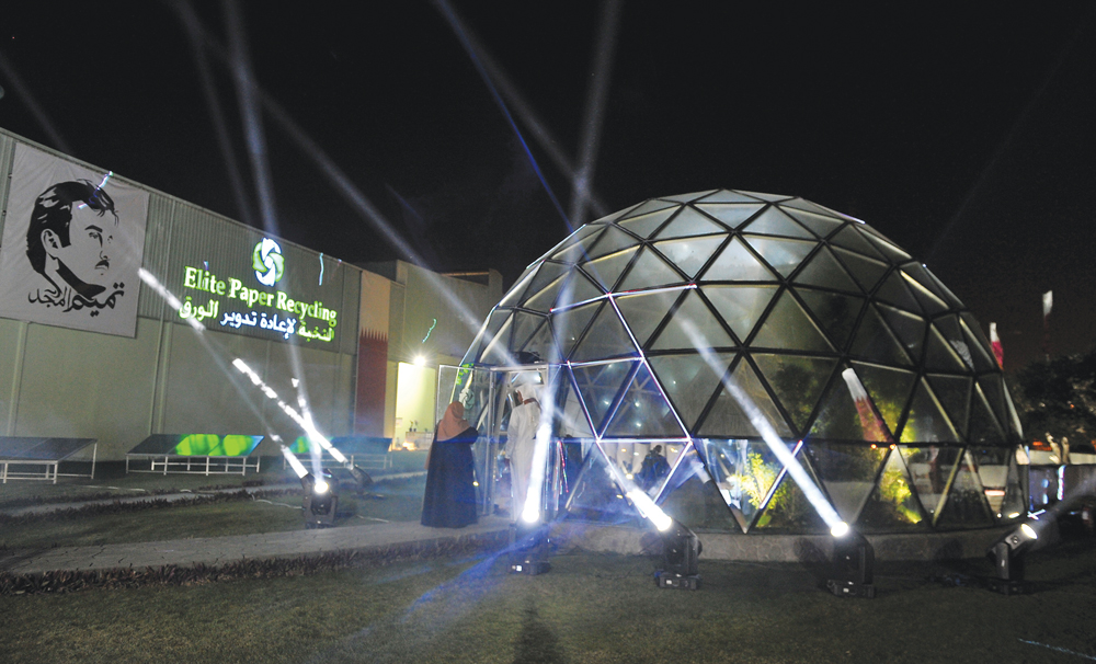 The inauguration of ‘Eco Dome’ at the Elite Paper Recycling premises on Monday.  Pic: Salim Matramkot/The Peninsula