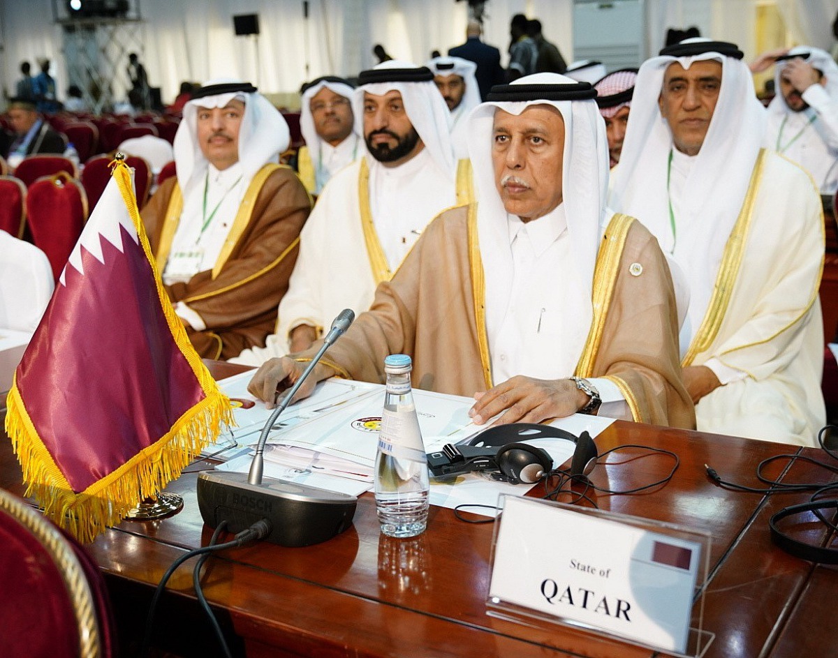 The Speaker of the Shura Council of Qatar, H E Ahmed bin Abdullah bin Zaid Al Mahmoud, taking part in the 15th session of the Parliamentary Union of the OIC Member States (PUIC) Conference in Burkina Faso. He stressed the State of Qatar's firm position on