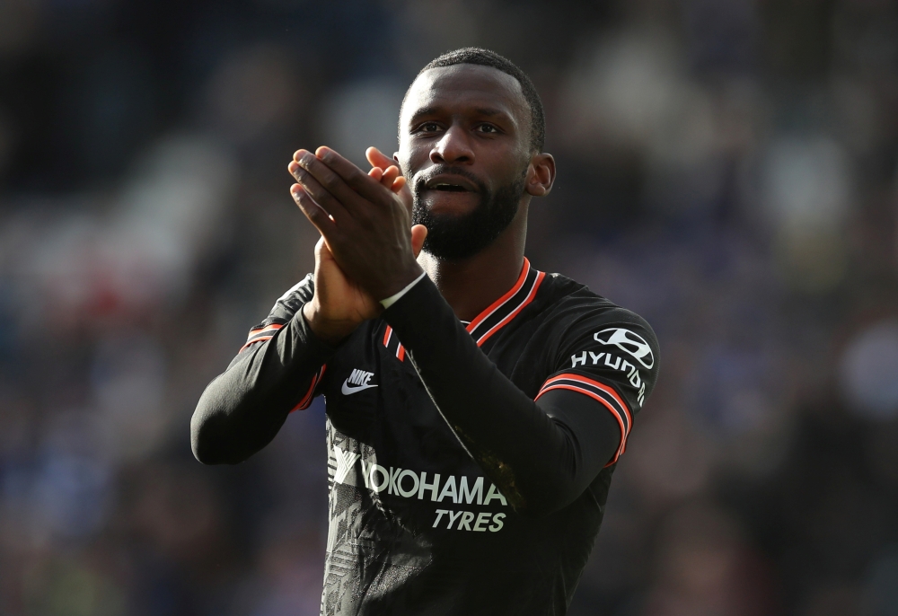 Chelsea's Antonio Rudiger applauds the fans after the match REUTERS/Chris Radburn