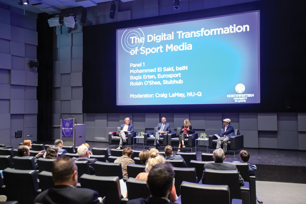 Panellists discussing the digitization of sport media.