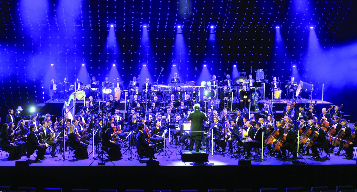 The Qatar Philharmonic Orchestra performs “The Holy Trilogy”  at Qatar National Convention Center’s Al Mayassa theatre on Wednesday. Pic: Abdul Basit/The Peninsula