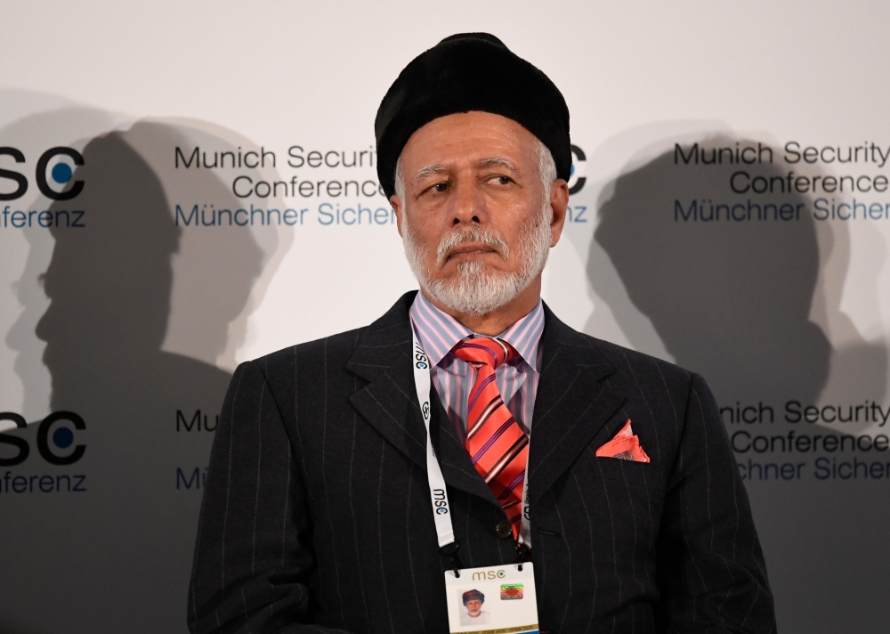 Oman's Foreign Minister Yusuf bin Alawi bin Abdullah attends a panel discussion during the 56th Munich Security Conference (MSC) in Munich, southern Germany, on February 15, 2020. AFP / Thomas Kienzle 
