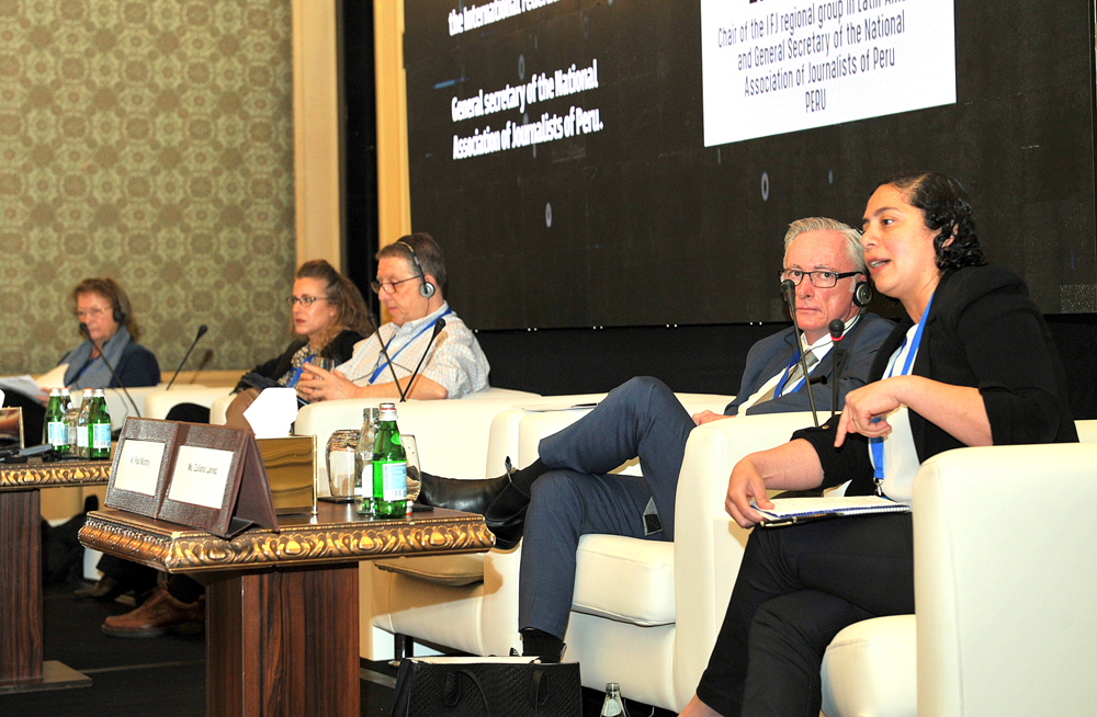 Experts discussing the impact of social media on traditional journalism at the Ritz-Carlton Hotel in Doha. Pic: Salim Matramkot/The Peninsula
