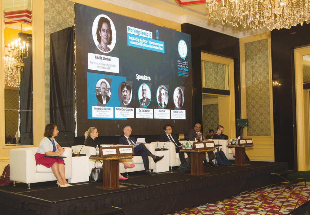 Panellists during a discussion at the international conference on social media. 