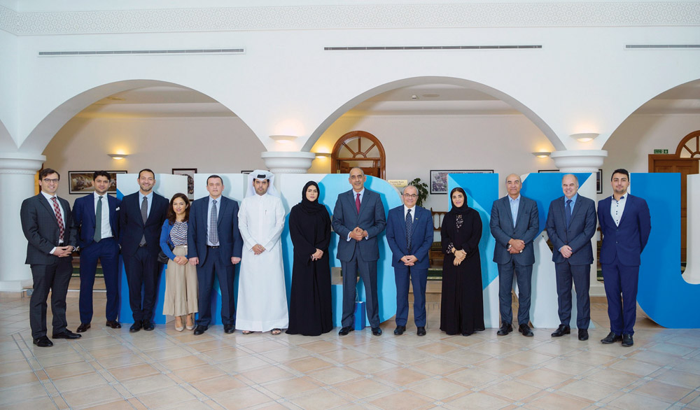 Hamad Bin Khalifa University and Brookings Doha Center officials during the MoU signing ceremony. 